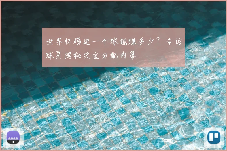 世界杯踢进一个球能赚多少？专访球员揭秘奖金分配内幕